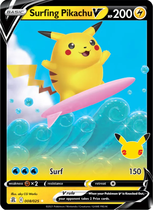 Surfing Pikachu V (CEL 008)