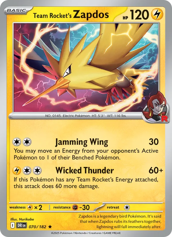 Team Rocket's Zapdos (DRI 070)
