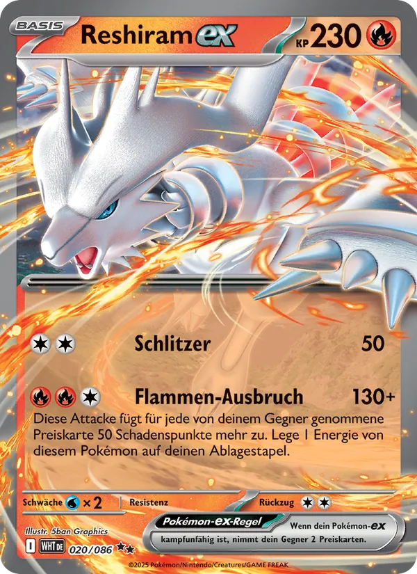 Reshiram ex (xWHT 020)