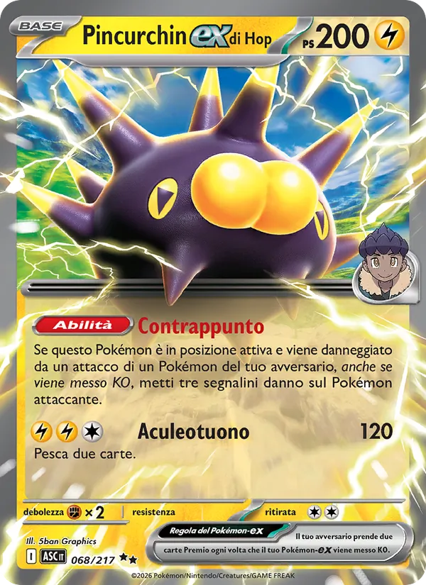 Hop's Pincurchin ex (ASC 068)