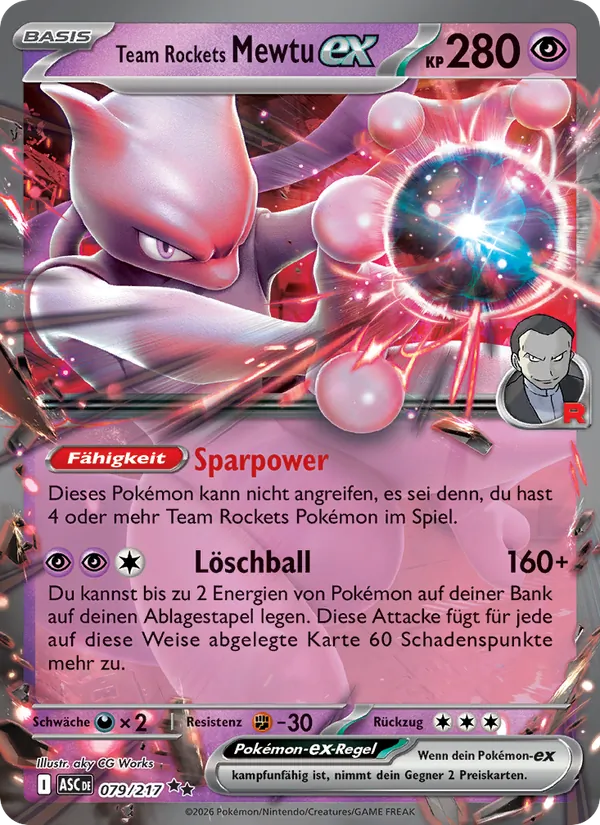 Team Rockets Mewtu ex (ASC 079)