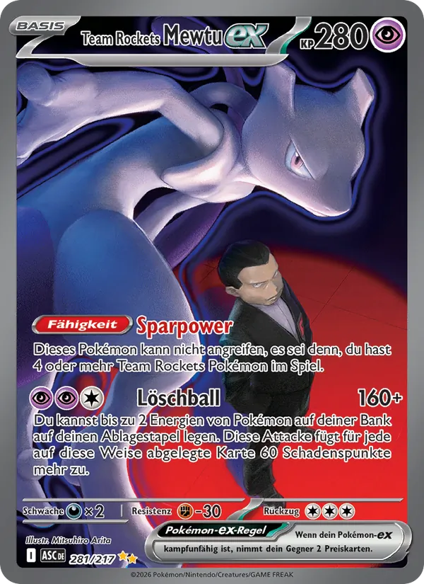 Team Rockets Mewtu ex (ASC 281)