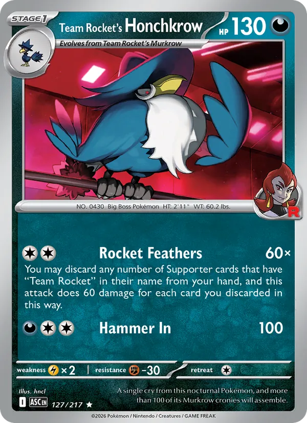 Team Rocket's Honchkrow (xASC 127)