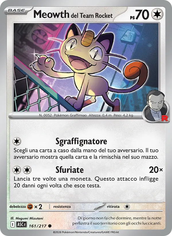 Meowth del Team Rocket (xASC 161)